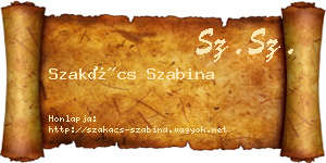 Szakács Szabina névjegykártya